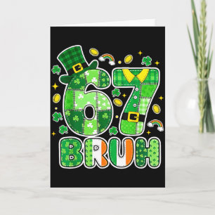 Bruh 67 St Patrick's Day Grafisch Met Shamrocks An Kaart