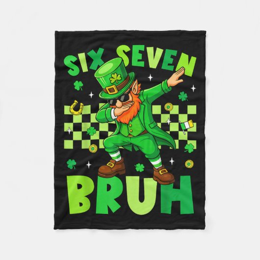 Bruh 67 St. Patricks Day Kabouter Six Seven 6 7 Fleece Deken (Voorkant)