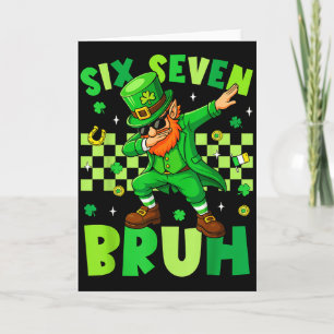 Bruh 67 St. Patricks Day Leprechaun Zes Zeven 6 7 Kaart