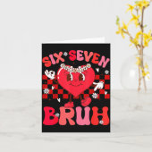 Bruh 67 Valentijnsmeme Zes Zeven Hart 6 7 Liefde G Kaart (Gele Bloem)