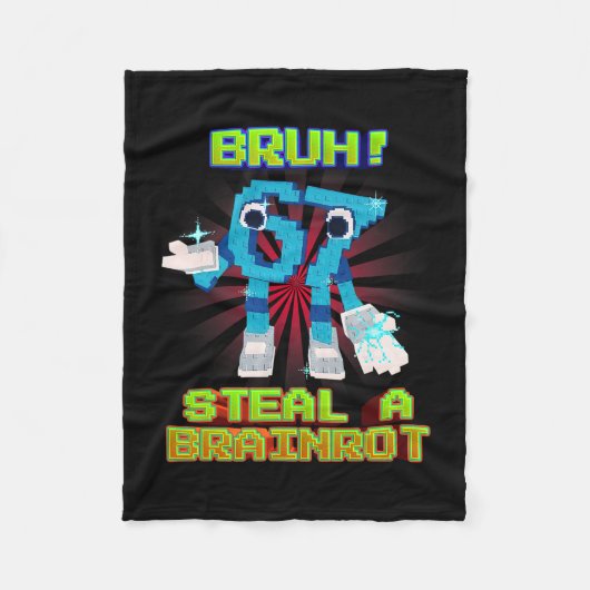 Bruh 67 Zes Zeven 6-7 Grappige Brainrot Meme Voor Fleece Deken (Voorkant)