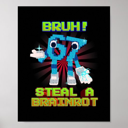Bruh 67 Zes Zeven 6-7 Grappige Brainrot Meme Voor  Poster (Voorkant)