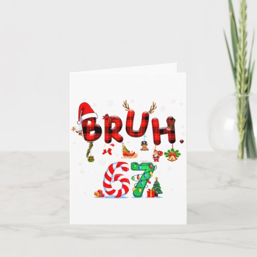 Bruh 67 Zes Zeven 6 7 Meme Kerst Kerststok Licht L Kaart (Voorkant)