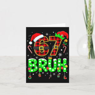 Bruh 67 Zes Zeven 6 7 Meme Kerst Morsig Jongen Mei Kaart