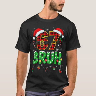 Bruh 67 Zes Zeven 6 7 Meme Kerstmis Grappig Jongen T-shirt