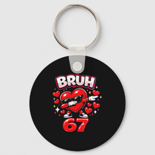 Bruh 67 Zes Zeven Meme Valentijnshart Dabbing Leuk Sleutelhanger