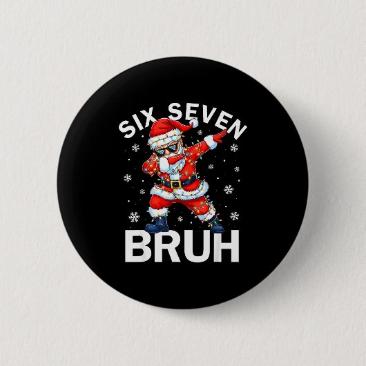Bruh 67 Zes Zeven Sinterklaas Dabbing Kerst Meme J Ronde Button 5,7 Cm (Voorkant)