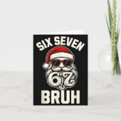Bruh 6 7 Christmas 67 Santa Six Seven Christmas Bo Kaart (Voorkant)