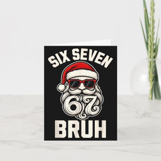 Bruh 6 7 Christmas 67 Santa Six Seven Christmas Bo Kaart (Voorkant)