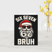 Bruh 6 7 Christmas 67 Santa Six Seven Christmas Bo Kaart (Gele Bloem)