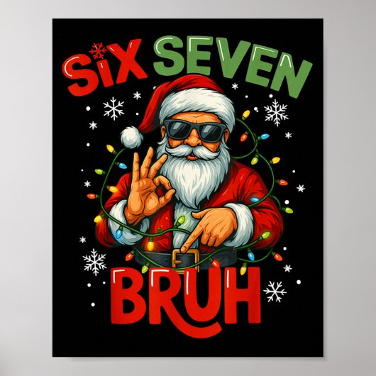 Bruh 6 7 Christmas 67 Santa Six Seven Christmas Bo Poster (Voorkant)