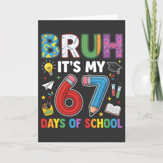 Bruh 6 7 Days Funny Retro Kaart (Voorkant)