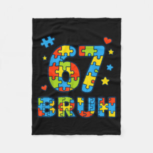 Bruh 6 7 Grappige Zes Zeven Autisme Bewustzijn Kin Fleece Deken