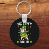 Bruh 6 7 meme St. Patrick's Day zes zeven kinderen Sleutelhanger (Voorkant)