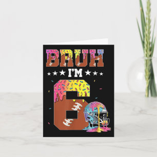 Bruh 6e Verjaardag Jongen Football Ice Cream Drip  Kaart