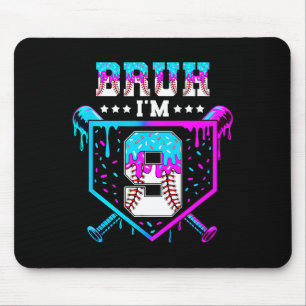 Bruh 9e verjaardag jongen honkbal ijsdrip 9 jr muismat
