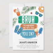 Bruh Afstudeer Zwembad Feest  Kaart (Voorkant)