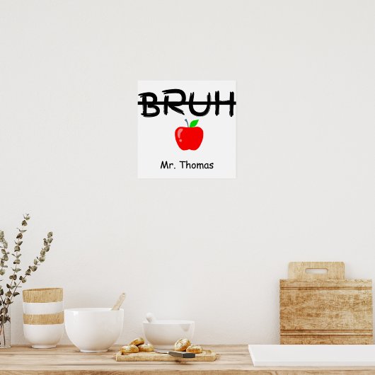 "Bruh" Apple docent Poster (Keuken)