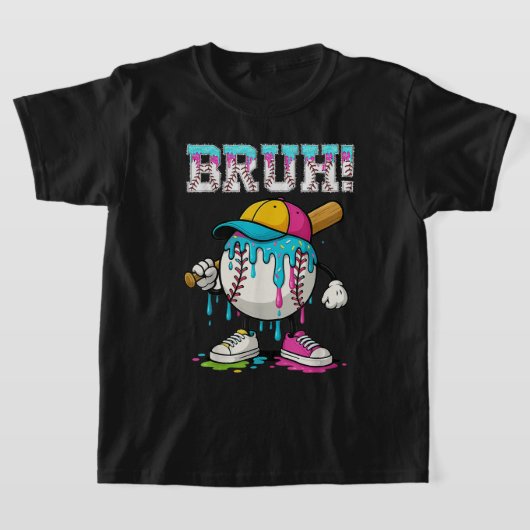 Bruh Baseball Ice Cream Drip Meme T-shirt (Laagn)