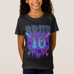 Bruh Baseball Thema Eerste Verjaardag Outfit T-shirt