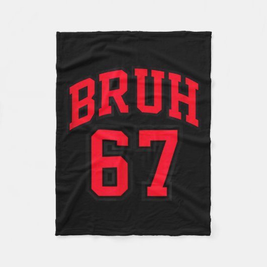 Bruh Basketball Style Number 67 Srt Bro Slang Meme Fleece Deken (Voorkant)