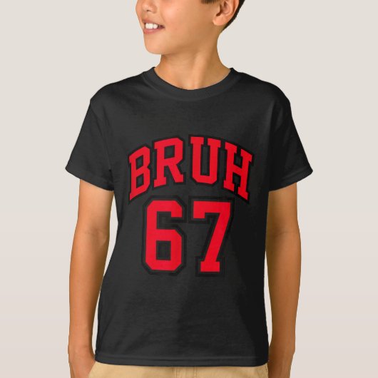 Bruh Basketball Style Number 67 Srt Bro Slang Meme T-shirt (Voorkant)