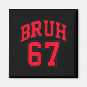 Bruh Basketbalstijl Nummer 67 Srt Bro Slang Meme Magneet