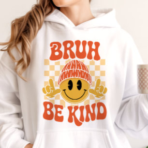 Bruh Be Kind Happy Face Beanie Oranje Hoodie