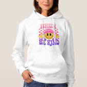 Bruh Be Kind Happy Face Beanie Pink Purple Hoodie (Voorkant)