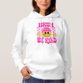 Bruh Be Kind Happy Face Beanie Roze Hoodie (Voorkant)