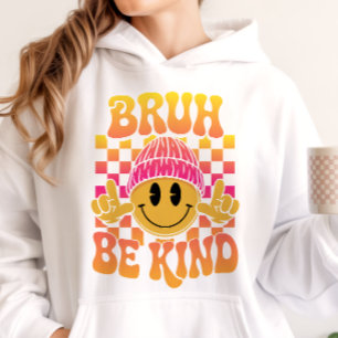 Bruh Be Kind Happy Face Beanie Sunset Gradiënt Hoodie