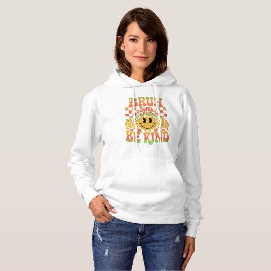 Bruh Be Kind Happy Face Beanie Tropical Gradient Hoodie (Voorkant volledig)
