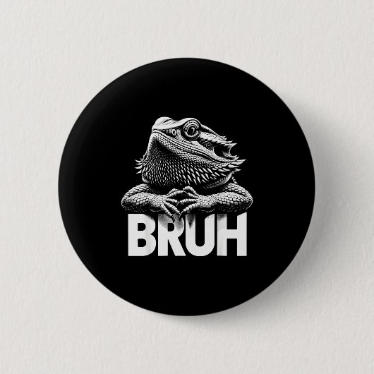Bruh Bearded Dragon  Ronde Button 5,7 Cm (Voorkant)