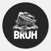 Bruh Bearded Dragon  Ronde Sticker (Voorkant)