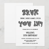 BRUH, ben je binnen? Dubbele tekst Tiener Jongen V Kaart (Voorkant / Achterkant)