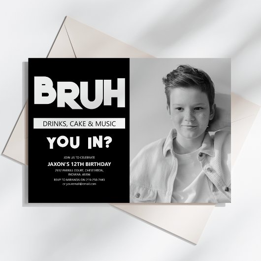 BRUH | Ben je binnen? Foto Verjaardag Kaart