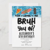 Bruh, ben je binnen? Jongen Tiener Verjaardag Pizz Kaart (Voorkant)