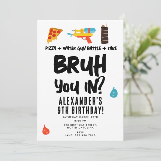 Bruh, ben je binnen? Jongen Tiener Verjaardag Zome Kaart (Staand voorkant)