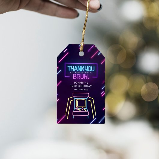 Bruh, ben je binnen? Neon Arcade Video Games Jonge Cadeaulabel