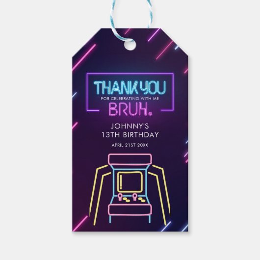 Bruh, ben je binnen? Neon Arcade Video Games Jonge Cadeaulabel (Voorkant)