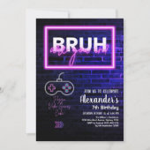 Bruh, ben je binnen? Neon Arcade Video Games Jonge Kaart (Voorkant)