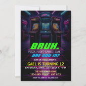 Bruh, ben je binnen? Neon Arcade Video Games Jonge Kaart (Voorkant)