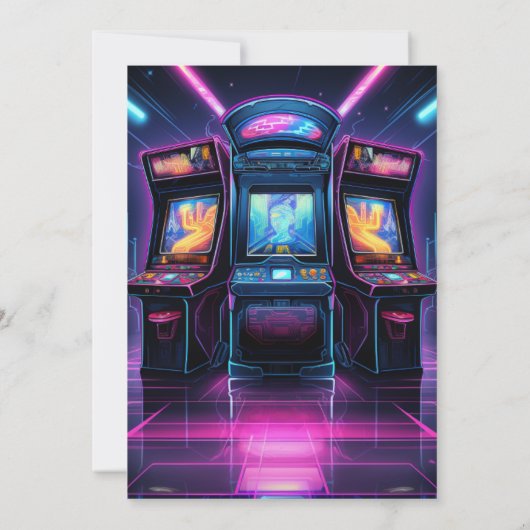 Bruh, ben je binnen? Neon Arcade Video Games Jonge Kaart (Achterkant)