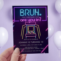 Bruh, ben je binnen? Neon Arcade Video Games Jonge