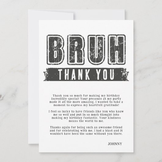 Bruh, ben je binnen? Pool Party Tiener Jongen Verj Bedankkaart (Voorkant)