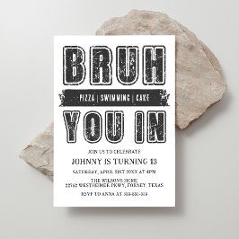 Bruh, ben je binnen? Pool Party Tiener Jongen Verj Kaart