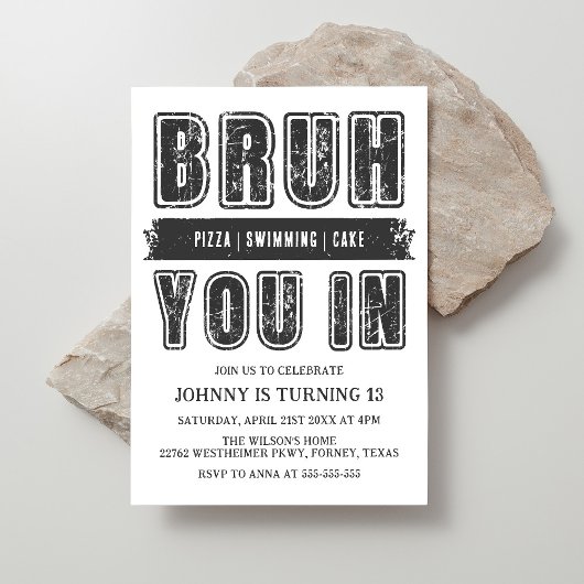 Bruh, ben je binnen? Pool Party Tiener Jongen Verj Kaart