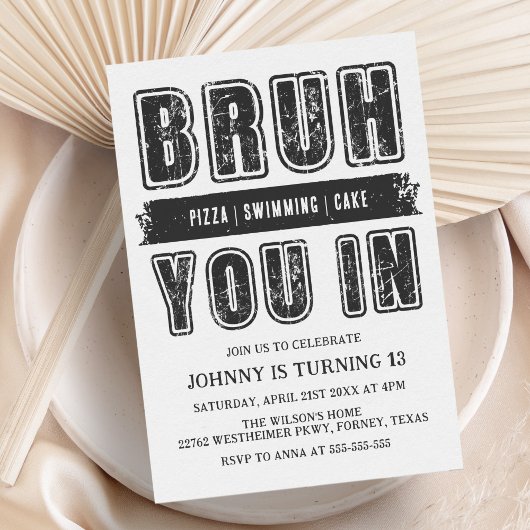 Bruh, ben je binnen? Pool Party Tiener Jongen Verj Kaart