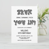 BRUH, ben je binnen? Zwembad Party Jongen Verjaard Kaart (Staand voorkant)