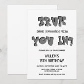 BRUH, ben je binnen? Zwembad Party Jongen Verjaard Kaart (Voorkant / Achterkant)